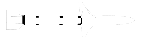 The image shows a black and white pixelated representation of an airplane with wings on either side flying over what appears to be land below it.