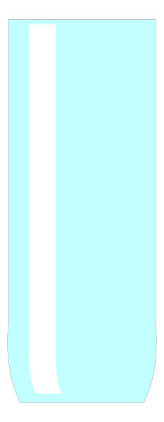The image shows a pixelated blue vertical bar on an otherwise grey background with no other discernible elements present.