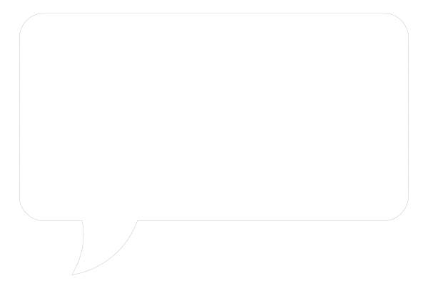 The image shows a speech bubble with text inside it against an otherwise plain background.