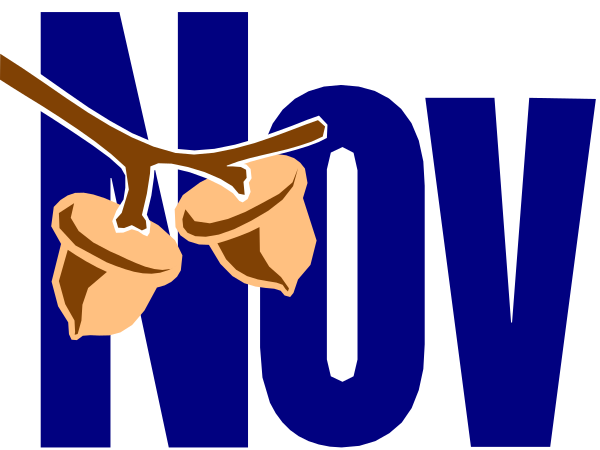 The image shows a graphic with text that reads "NOW" at top right corner overlaid on an illustration of two acorns hanging from what appears to be tree branches against a blue background.