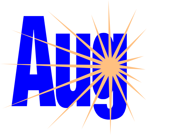 The image shows a graphic with text that reads "AUG" at the top right corner against an explosion effect background.