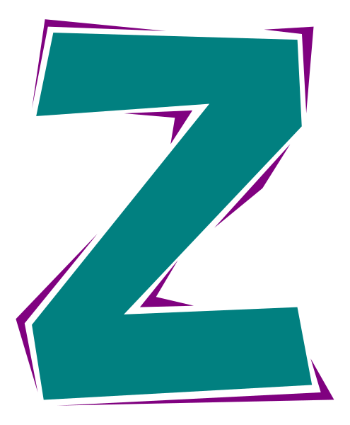 The letter "Z" with a bold outline on it against a dark background.