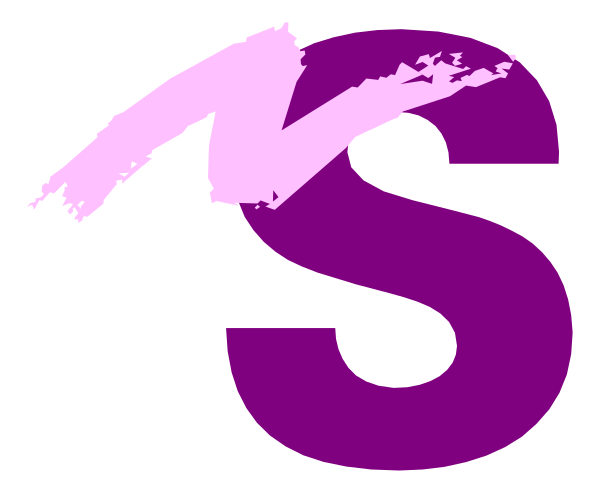 The image shows a purple logo with white text that reads "S".