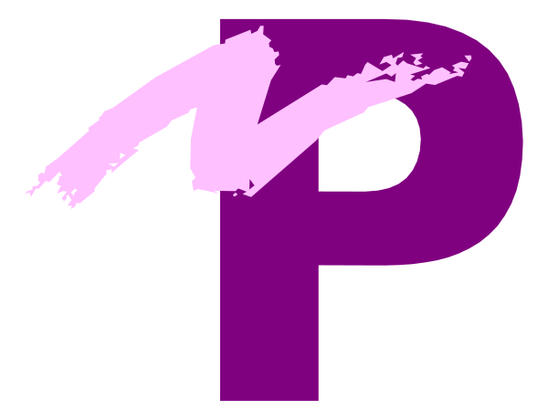 The logo of a purple letter 'P' with an abstract design on its right side against a white background.