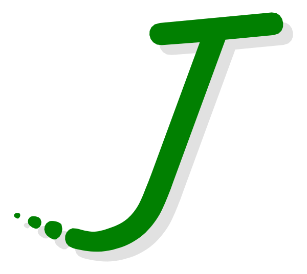 The logo consists of a stylized letter "J" with an arrow pointing to it from above right corner, suggesting movement towards that point.