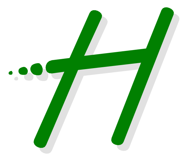 The image shows a logo with stylized lettering that resembles an 'H' inside of which is another smaller graphic element forming what appears to be a handwritten-style capital "T".