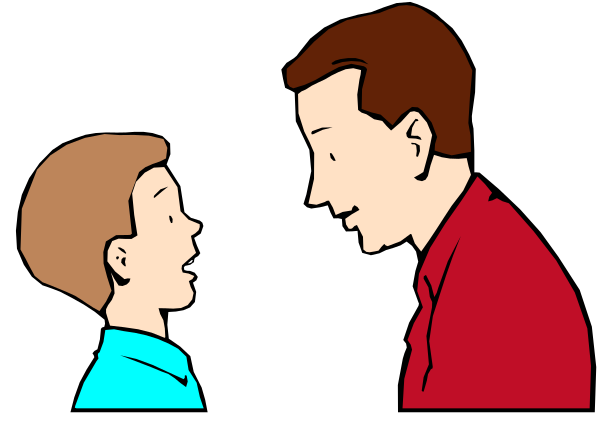 The image shows a black and white comic strip with three panels featuring two characters: an adult male on left side of each panel looking at another character who is in different positions across all frames—from standing to sitting, from facing forward to being turned away; no other objects or actions are visible within the frame.