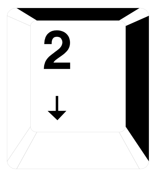 The image shows a black and white diagram of an open cardboard box with two numbers on it: 2 at top left corner and another number pointing downwards to its right side. There is also an arrow indicating that there's something inside, but we can only see one item which appears to be the lid or flap of the box. The background behind this diagram seems dark grey in color. This image could represent a simple instructional guide for opening boxes with numbered steps.