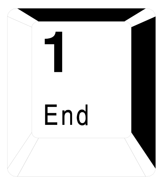 The image shows a white sign with black text that reads "1 END" on it against an indistinct background.