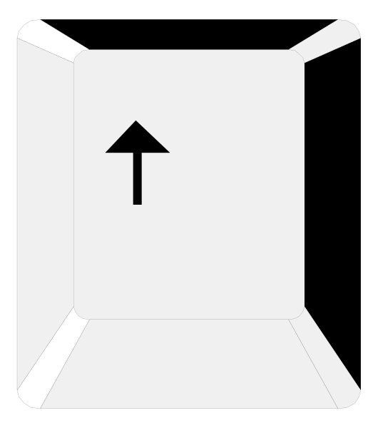 The image shows a white arrow pointing upwards inside an open cardboard box with no visible contents against a black background.