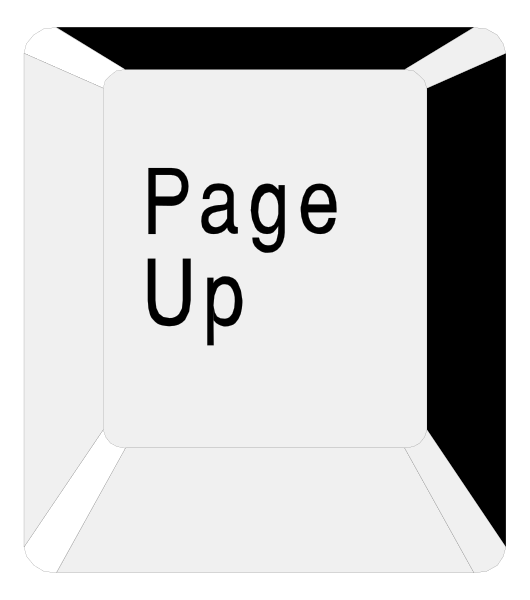 The image shows a white paperclip with text on it that reads "Page Up."