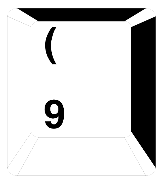 The image shows a black and white illustration of an open cardboard box with numbers 9 on it against a dark background. There is no other content in this small clip-art picture. It's simple, minimalistic design without any additional context provided by text or surrounding elements.