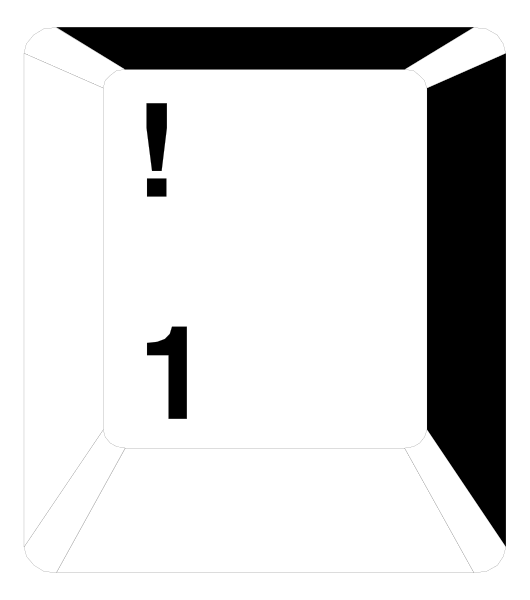 The image shows a black and white illustration of an open cardboard box with a warning sign on it that reads "1."