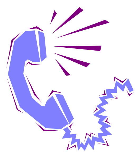 The image shows a stylized illustration of an old rotary phone with its receiver lifted up to create a visual effect that resembles sound waves emanating from it in purple hues against a black background, giving off a retro vibe and possibly suggesting music or communication themes.