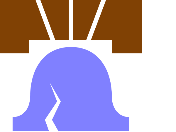 The image shows a pixelated representation of an eye with lashes on its right side against a dark background that has some lighter shades at the top left corner forming what appears to be stylized hair-like patterns, and there is no text present in this small clip art image.