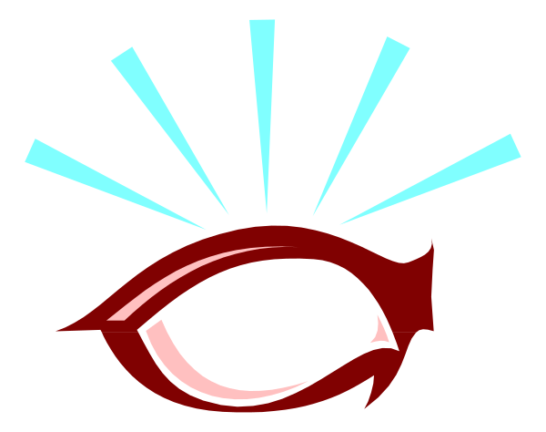 The image shows a stylized graphic with an eye at its center surrounded by rays of light that resemble sunbeams emanating from behind it; above this central figure is what appears to be a starburst effect, and below it there's another smaller burst or explosion-like shape.