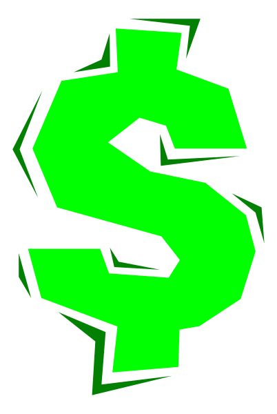The image shows a stylized dollar sign with graffiti elements around it on what appears to be an American flag background.