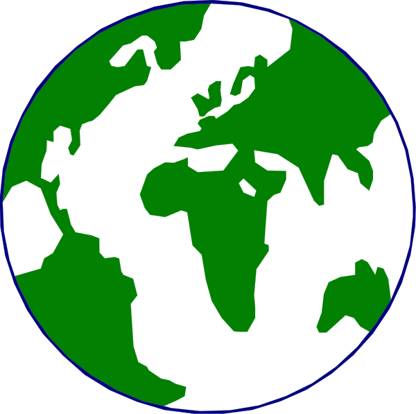 The image shows two circular representations of Earth with different continents highlighted: green for North America on top left and blue for Europe in bottom right.
