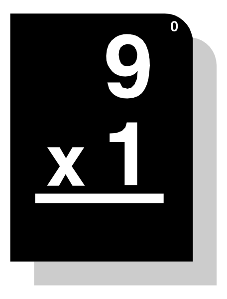 The image shows a black and white representation of an electronic calculator displaying "9" on its screen with "+10" below it to indicate addition.
