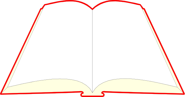 The image shows a stylized representation of an open book with pages visible on either side, set against a dark background that resembles night sky filled with stars; there is no text present in this clip-art illustration.