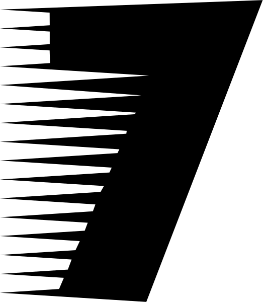 The image shows a black vertical stripe with white horizontal lines on either side of it against an indistinct background that appears to be grayish-brown in color.