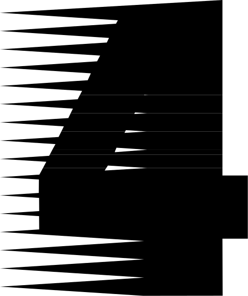 The image shows a black and white striped pattern with no distinguishable content to identify any particular object, person, animal, action, or setting.