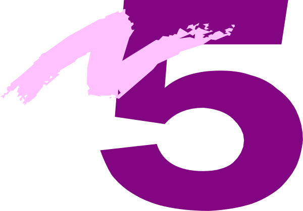 The image shows a graphic with text that reads "56" on top of an abstract design resembling waves or lines in shades of purple and pink against a gray background.