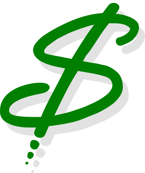 The image shows a graphic with an illustration of money swirling around itself to form a dollar sign logo, which is commonly associated with financial services or transactions.