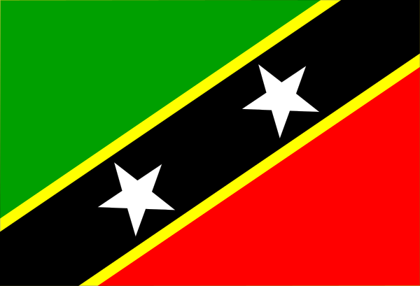 The image shows a graphic representation of two flags: on top, there's a green flag with white stars; below it is another red flag featuring yellow stripes and black silhouettes that resemble stylized trees against a blue background.