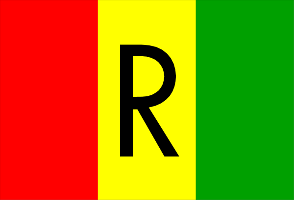 The image shows a colorful horizontal bar with various colored rectangles representing different countries' flags: red for Rwanda, green for Uganda, yellow for Tanzania, black for Burundi, and white for Kenya; each flag is accompanied by its name in English text above it.