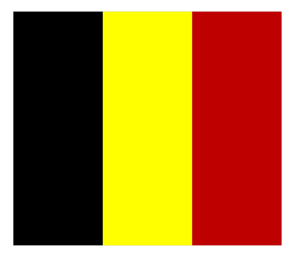 The flag of Belgium with a pixelated effect on it against a gray background.