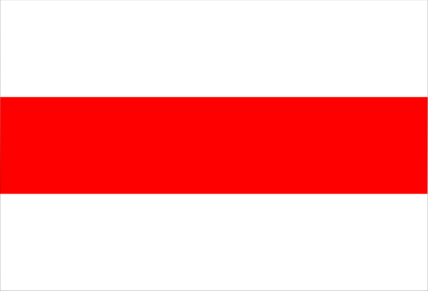 The image shows a red stripe on top of two white rectangles with black borders against a gray background.