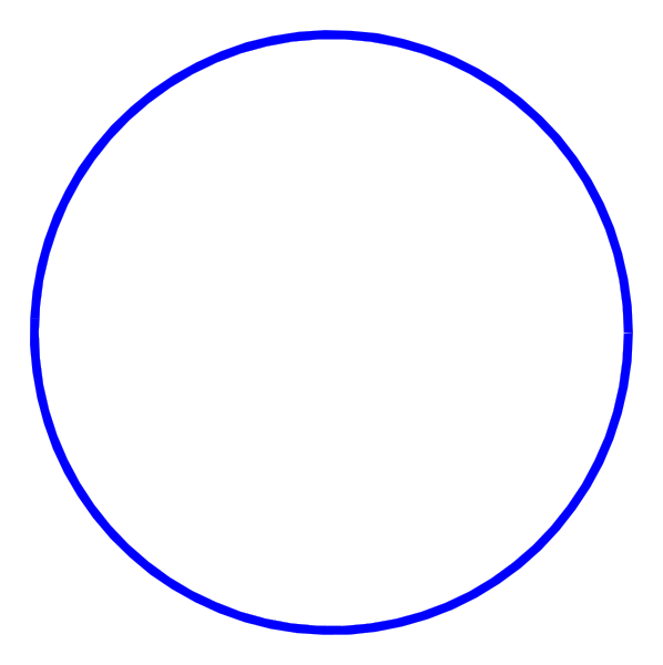 The image shows a blue circle with no content inside it on top of what appears to be an electronic device displaying graphs in black against white backgrounds.