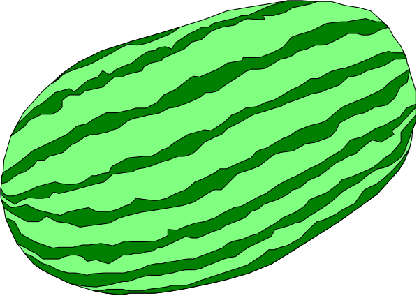 The image shows two slices of watermelon with a green rind on top against a black background.
