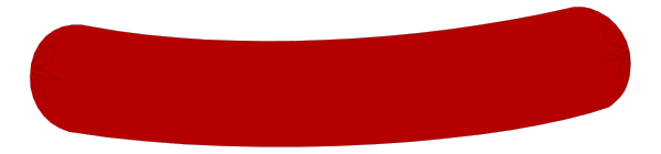 The red line on a gray background represents an object with two ends that could be interpreted as eyes, giving it a face-like appearance.