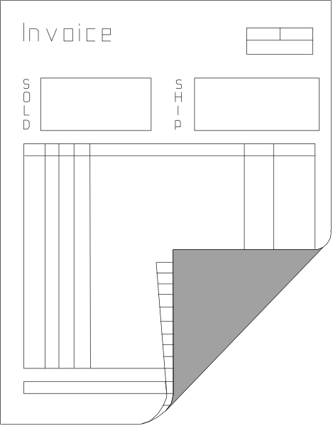 The image shows a computer screen with an open window displaying invoice information on what appears to be accounting software.