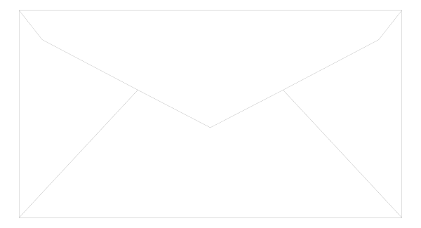 The image shows a simple pixelated representation of an envelope with no text inside it placed on top of what appears to be a white surface against a gray background.