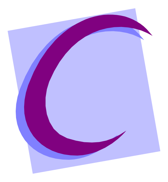 The image shows a stylized graphic of an abstract design with geometric shapes resembling letters "C" and "H," possibly representing initials on a signpost-like structure against a blue background.