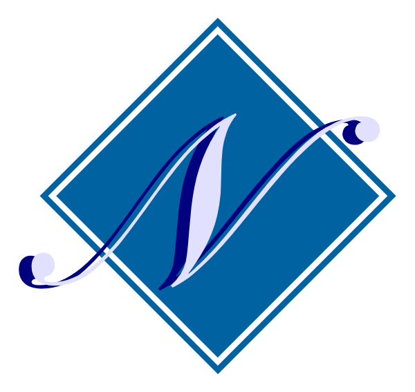 The logo of a company with its initials "N" inside an oval design on top right corner.