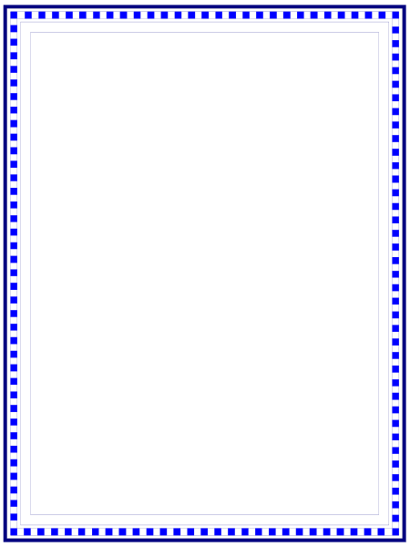 The image shows a simple blue border with white dots around an empty space that resembles a blank canvas on a gray background.