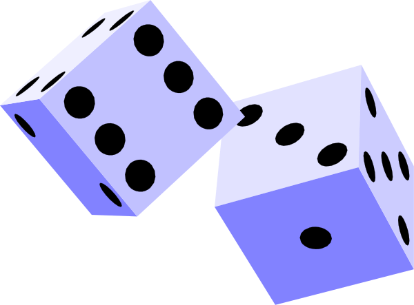 The image shows a collection of dice with different numbers on them against a dark background.