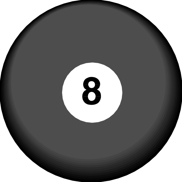 The image shows a closeup of two numbered pool balls with numbers 8 on top left ball and 6 on bottom right ball against a black background. There is no additional context provided about objects, people, animals, actions, or setting in this clip-art style illustration.
