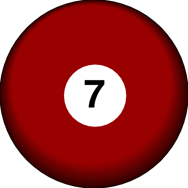 The image shows a closeup of two pool balls with numbers 7 on them against a black background. There is no other object in sight besides these billiard balls. No action takes place as it's just an illustration, and there isn't any setting or environment depicted here since the focus is solely on the numbered pool balls. The image does not contain people, animals, actions, colors, art style, etc., but only two red 7-balls in a closeup view against black background with no other objects present. It doesn't depict any setting