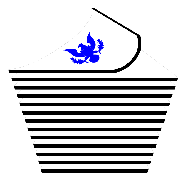 The black and white logo features a stylized ship with sails on top of waves that resemble an envelope being sealed by two hands holding it together from either side at its center bottom point.