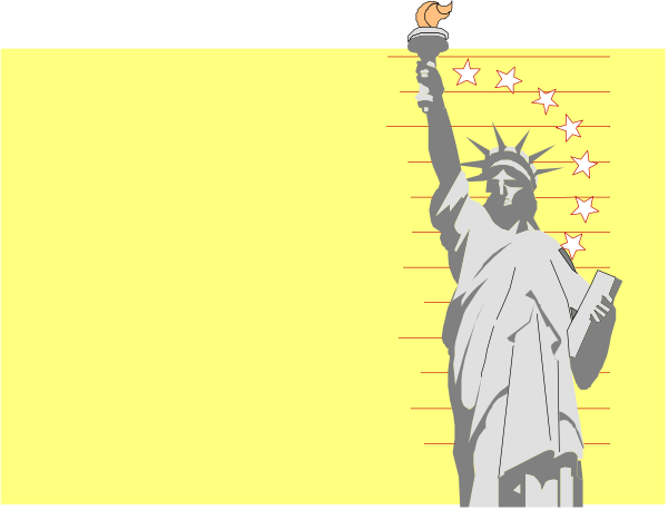 The image shows a cartoon of an iconic statue with its arm raised holding up stars against a yellow background on what appears to be a ruler measuring distance in feet.