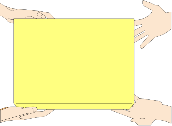 The image shows a yellow box being held by two hands against a black background with white text at bottom right corner that reads "lol".