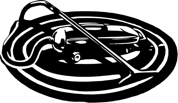 The black and white illustration shows a violin with its bow resting on it against an abstract background that resembles water ripples.