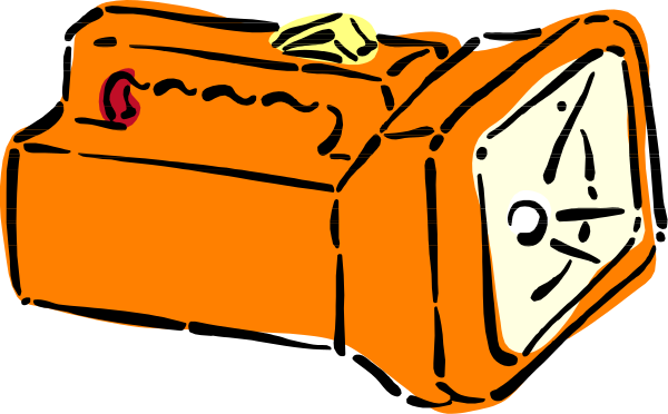 The image shows a cartoon of an alarm clock with its face drawn on it next to another smaller version that has been knocked over by what appears to be a hammer-like object in front of them both.