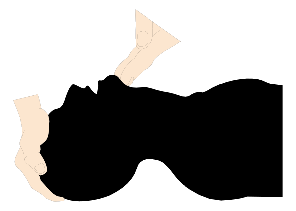 The image shows a black silhouette of three human hands with fingers extended outward against an unseen background.