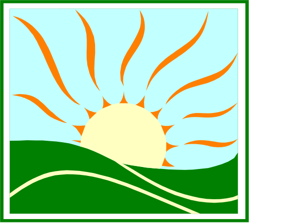 The image shows two windows with sunset scenes; each window has a different sky color: blue for top left and orange-yellow hues for bottom right.